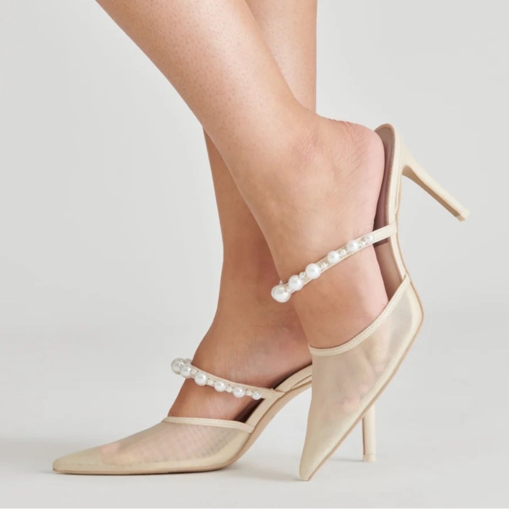 Dolce Vita Kaysie Ivory Mesh Heels - NEW